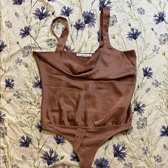 Abercrombie & Fitch Tops - Abercrombie & Fitch pink Satin Cowl-Neck Bodysuit